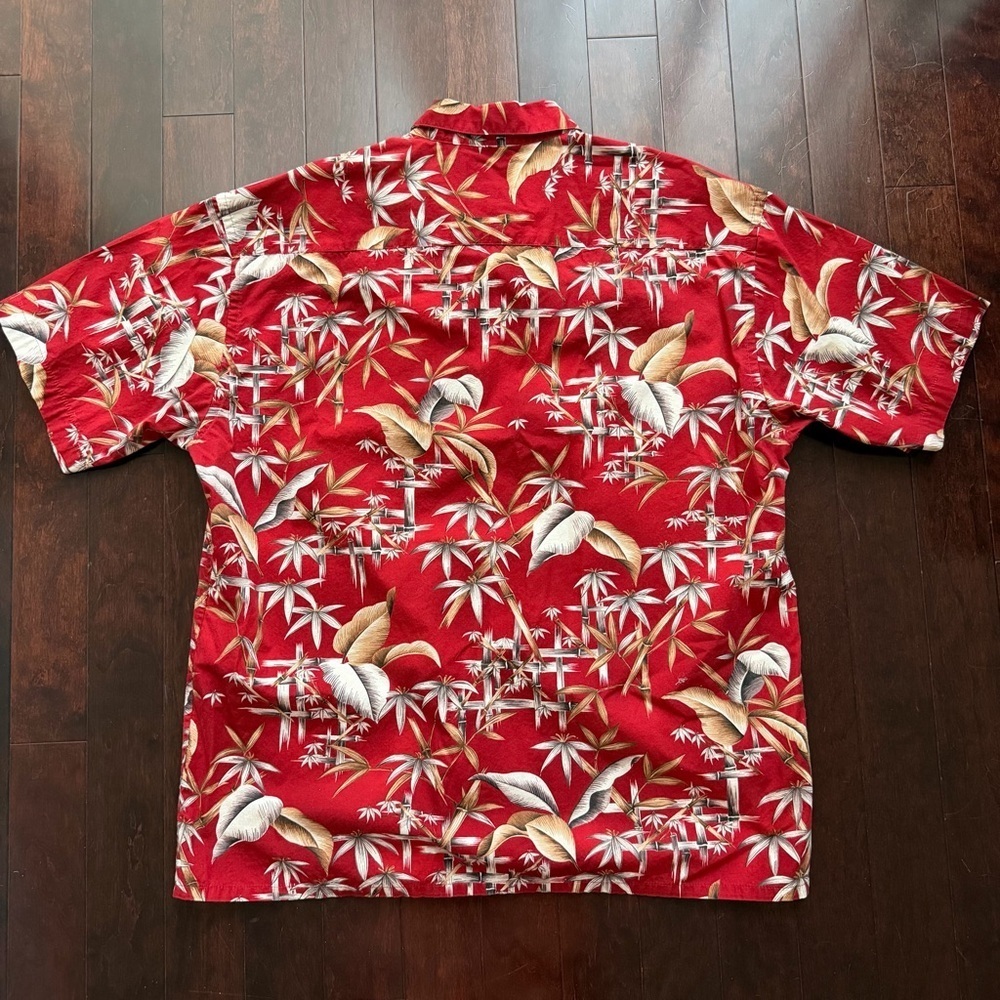 Campia Moda Men's Short Sleeve Hawaiian Shirt Cotton XL Red Tropical Floral - Picture 4 of 6